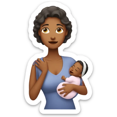tired mother with 2 babies sticker