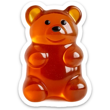 Isolate the gummy bear on a transparent background, removing all background elements. sticker