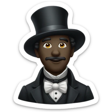black victorian gentleman ghost sticker