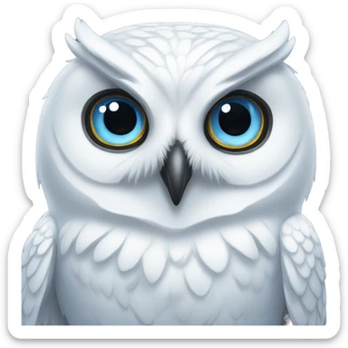 White owl blue eyes sticker