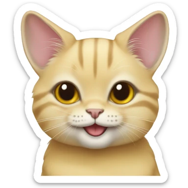 Persian chinchilla yellow cat smiling sticker