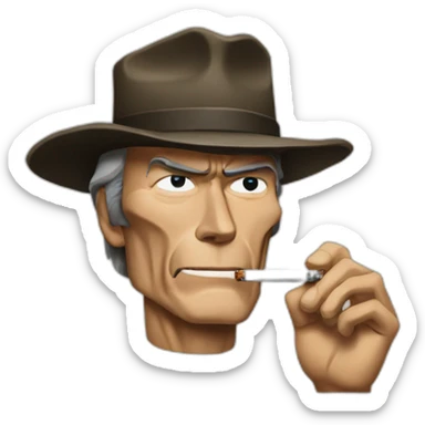 Clint eastwood smoking sticker