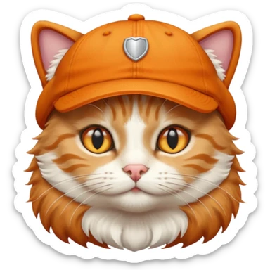 A cat wearing cap sticker