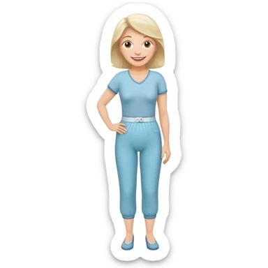 a Woman, mid 50, wearing incontinence pants sticker