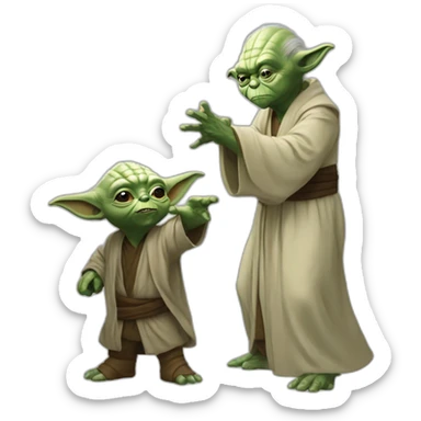 Yoda slapping dwarf sticker