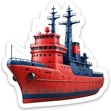 red navy ship sticker