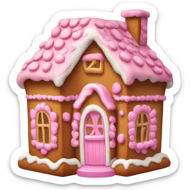 Pink gingerbread house sticker