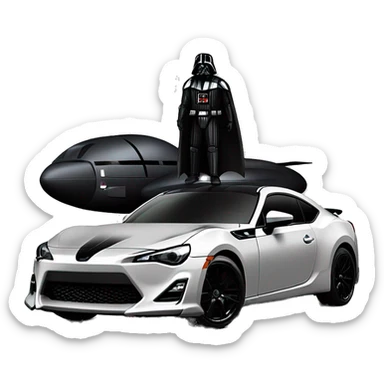 Darth Vader Batman and First Order Jet Trooper themed Scion FR-S  sticker