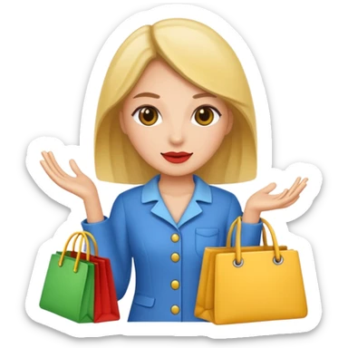 shopaholic woman sticker