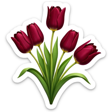 Tulips maroon sticker