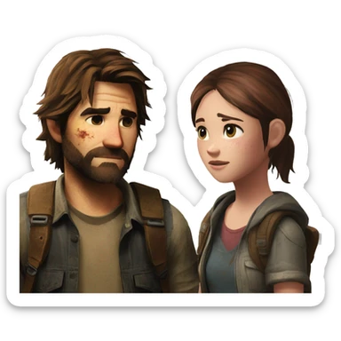  the last of usjoel and ellie the last of us sticker