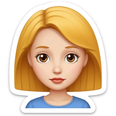 a lady with a big head sticker