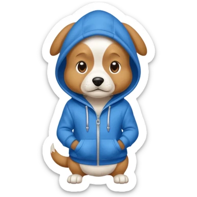 Dog wearing hoodie  sticker