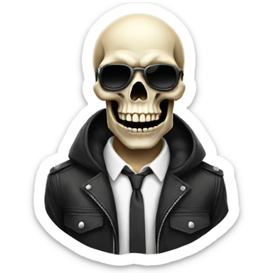 very cool skull with swagger  sticker