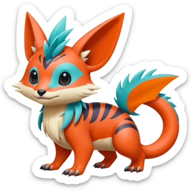  exotic tropical flurry smart creaturial Sleuth-Loyd-Garmaddon-Litten-Linoone-Noibat-Fakémon-Pokémon-Vernid-creature sticker