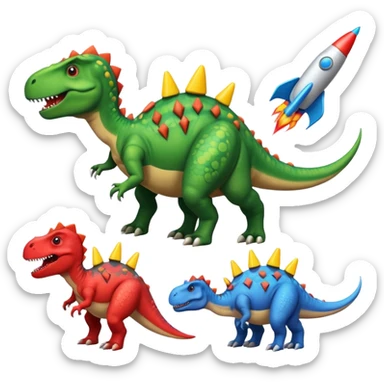 Dinosaurs with Rockets sticker