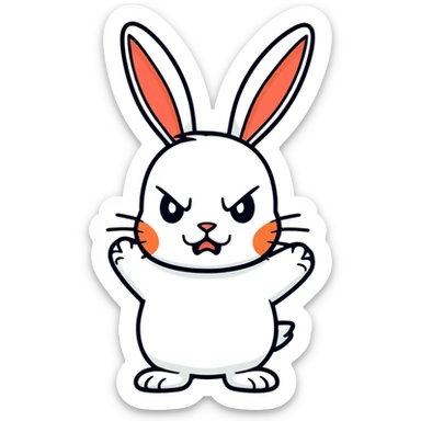 Angry rabbit sticker