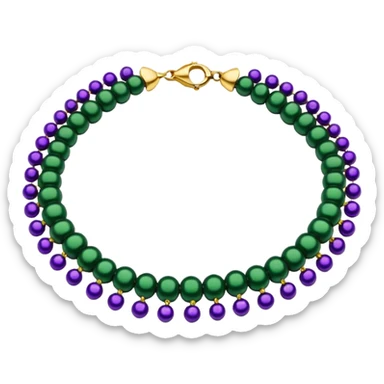 bead collar with alternating purple green and gold beads sticker