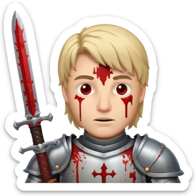 knight with a bloody sword  sticker