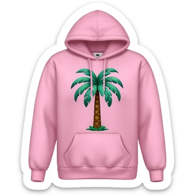 Pink palm puff hoodie sticker