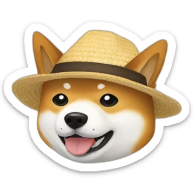 Shiba luffy hat sticker
