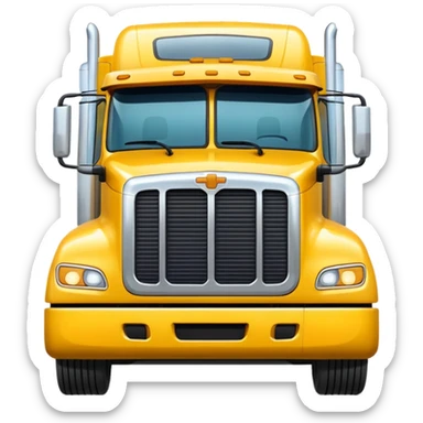 yellow semi truck front view sticker