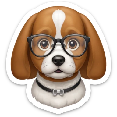 beagle dog as a nerd sticker
