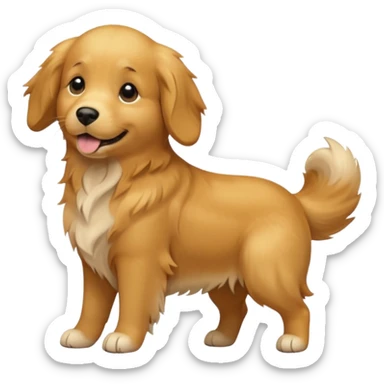 Golden retriever, wagging its tail sticker
