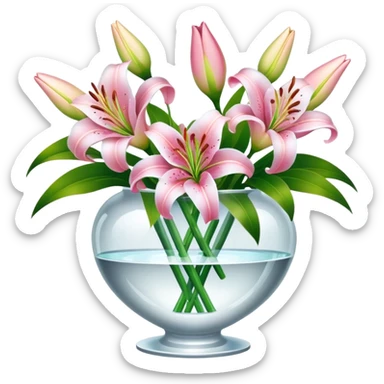 Lilies in Crystal vase sticker