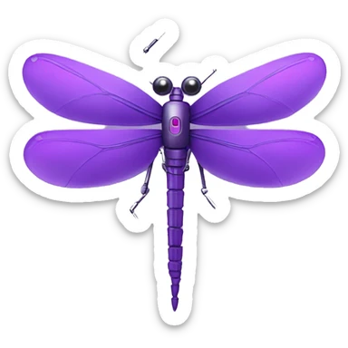 purple robotic dragonfly sticker