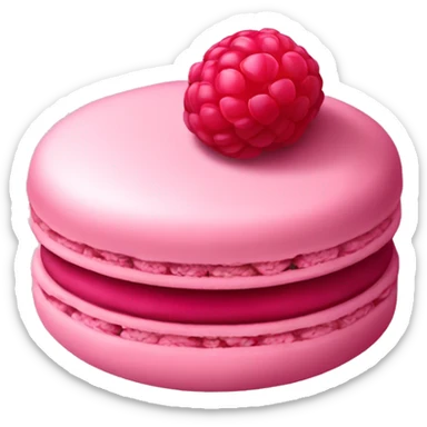 raspberry macaron sticker