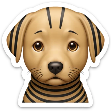 Black lab with striped short  sticker