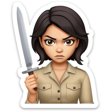 Angry Vanessa Hudgens with a knife sticker