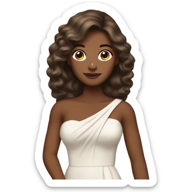 woman brown skin long hair holiday gown  sticker