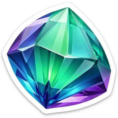 Shiny epic green blue and purple crystal  sticker