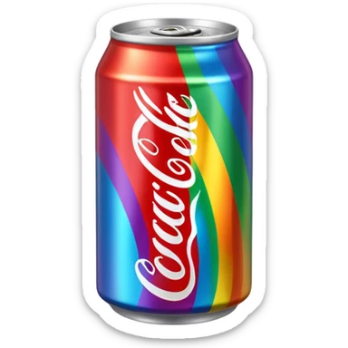 Rainbow colored coke can sticker