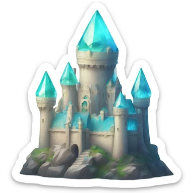 opal crystal gemstone castle sticker
