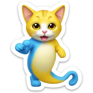 Banana Smurf Cat sticker
