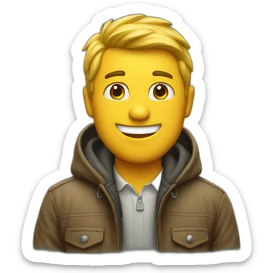 happy guy in jacket sticker