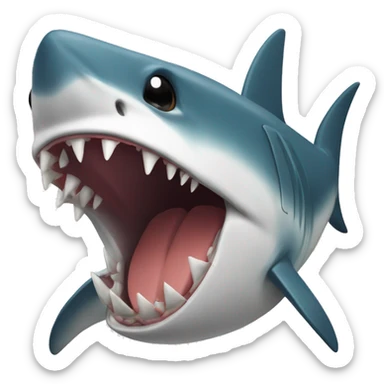 Tiburón con un abanico sticker