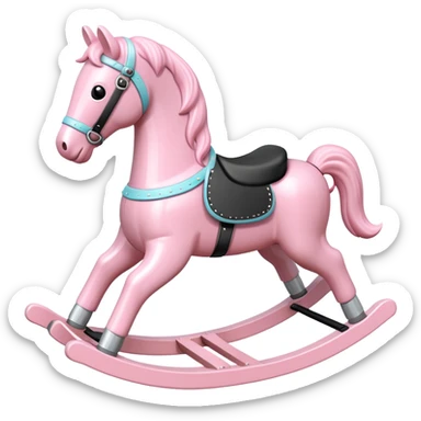 Pastel pink rocking horse toy sticker