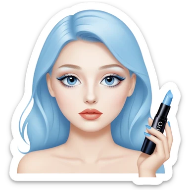 Light blue Dior makeup sticker