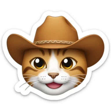 cat smiling with cowboy hat sticker