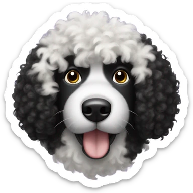 Black curly dog face with white snot sticker