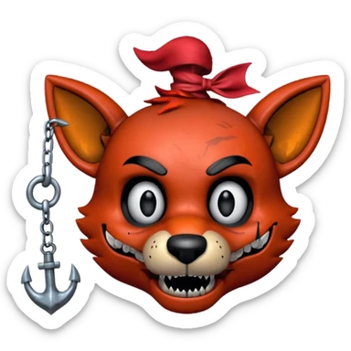 The head of Foxy of five nights at Freddy sticker