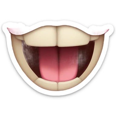 Emoji opening its mouth with realistic tongue  sticker