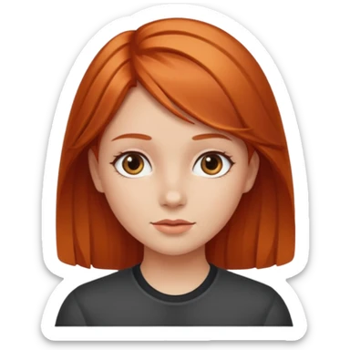 Copper haired girl portrait sticker