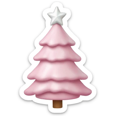 light pink christmas tree with white bows as ornamenta sticker