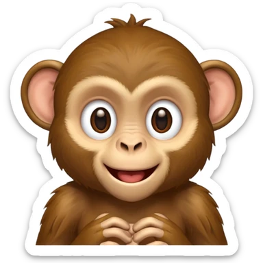 monkey blowing bubbles sticker