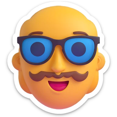 cool face with sunglasses and a smirk sticker